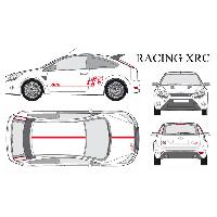 Adhesifs & Stickers Auto Set complet Adhesifs -RACING XRC- Rouge - Taille M - Car Deco