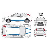 Adhesifs & Stickers Auto Set complet Adhesifs -RS- Bleu - Taille M - Car Deco