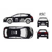 Adhesifs & Stickers Auto Set complet Adhesifs -RSC- Blanc - Taille M - Car Deco