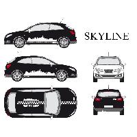 Adhesifs & Stickers Auto Set complet Adhesifs -SKYLINE- Blanc - Taille M - PROMO ADN - Car Deco