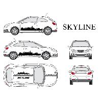 Adhesifs & Stickers Auto Set complet Adhesifs -SKYLINE- Noir - Taille M - PROMO ADN - Car Deco