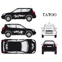 Adhesifs & Stickers Auto Set complet Adhesifs -TATOO- Blanc - Taille M - PROMO ADN - Car Deco