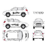 Adhesifs & Stickers Auto Set complet Adhesifs -TATOO- Noir - Taille M - PROMO ADN - Car Deco