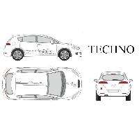 Adhesifs & Stickers Auto Set complet Adhesifs -TECHNO- Argent - Taille M