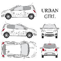 Adhesifs & Stickers Auto Set complet Adhesifs -URBAN GIRL- Argent - Taille M - Car Deco