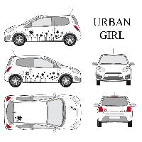 Adhesifs & Stickers Auto Set complet Adhesifs -URBAN GIRL- Noir - Taille M - Car Deco