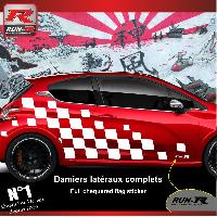 Adhesifs & Stickers Auto Sticker 000XB Damier Geant Blanc compatible avec Peugeot 206 207 208 - Run-R