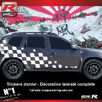 Adhesifs & Stickers Auto Sticker 000XBD Damier Geant Blanc compatible avec Dacia Duster - Run-R