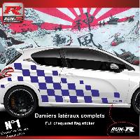 Adhesifs & Stickers Auto Sticker 000XM Damier Geant Marine compatible avec Peugeot 206 207 208 - Run-R