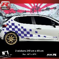 Adhesifs & Stickers Auto Sticker 000XMC Damier Geant 210x93cm Marine compatible avec Renault Clio - Run-R