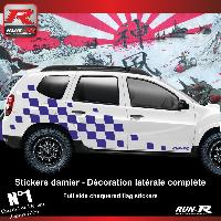 Adhesifs & Stickers Auto Sticker 000XMD Damier Geant Marine compatible avec Dacia Duster - Run-R