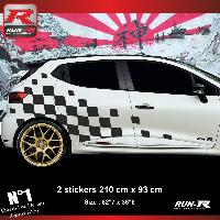 Adhesifs & Stickers Auto Sticker 000XNC Damier Geant 210x93cm Noir compatible avec Renault Clio - Run-R