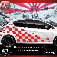 Adhesifs & Stickers Auto Sticker 000XR Damier Geant Rouge compatible avec Peugeot 206 207 208 - Run-R