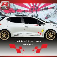 Adhesifs & Stickers Auto Sticker 00FPR damier compatible avec Clio Megane Twingo - Rouge - Run-R