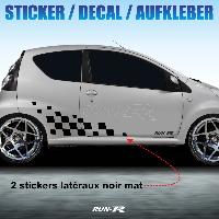 Adhesifs & Stickers Auto Sticker 298 TUNING FLAG compatible avec Citroen C1 C2 Saxo noir mat - Run-R