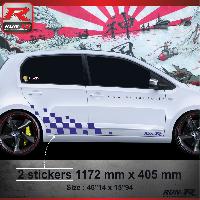 Adhesifs & Stickers Auto Sticker bas de caisse 001M Motorsport compatible avec VW UP - Marine - Run-R