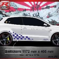 Adhesifs & Stickers Auto Sticker bas de caisse 001M MOTORSPORT VW POLO 6R - Marine - Run-R