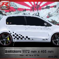 Adhesifs & Stickers Auto Sticker bas de caisse 001N Motorsport compatible avec VW UP - Noir - Run-R