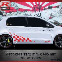 Adhesifs & Stickers Auto Sticker bas de caisse 001R Motorsport compatible avec VW UP Rouge - Run-R