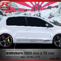 Adhesifs & Stickers Auto Sticker bas de caisse 002A Racing compatible avec VW UP Argent - Run-R