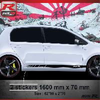 Adhesifs & Stickers Auto Sticker bas de caisse 002N Racing compatible avec VW UP - Noir - Run-R