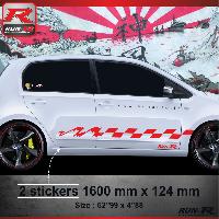 Adhesifs & Stickers Auto Sticker bas de caisse 003R Funny compatible avec VW UP - Rouge - Run-R