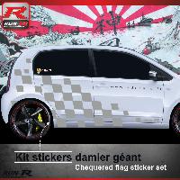 Adhesifs & Stickers Auto Sticker bas de caisse 004A Rallye compatible avec VW UP - Argent - Run-R