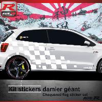 Adhesifs & Stickers Auto Sticker bas de caisse 004B RALLYE compatible avec VW POLO 6R - Blanc - Run-R