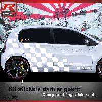 Adhesifs & Stickers Auto Sticker bas de caisse 004B Rallye compatible avec VW UP - Blanc - Run-R