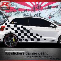 Adhesifs & Stickers Auto Sticker bas de caisse 004N RALLYE compatible avec VW POLO 6R - Noir - Run-R