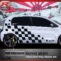 Adhesifs & Stickers Auto Sticker bas de caisse 004N Rallye compatible avec VW UP - Noir - Run-R