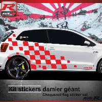 Adhesifs & Stickers Auto Sticker bas de caisse 004R RALLYE compatible avec VW POLO 6R - Rouge - Run-R