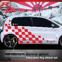 Adhesifs & Stickers Auto Sticker bas de caisse 004R Rallye compatible avec VW UP - Rouge - Run-R