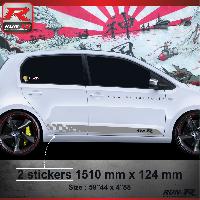 Adhesifs & Stickers Auto Sticker bas de caisse 005A Sport compatible avec VW UP - Argent - Run-R