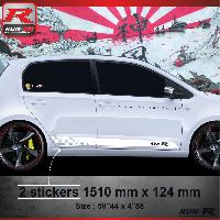 Adhesifs & Stickers Auto Sticker bas de caisse 005B Sport compatible avec VW UP - Blanc - Run-R