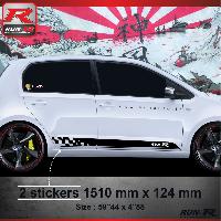 Adhesifs & Stickers Auto Sticker bas de caisse 005N Sport compatible avec VW UP - Noir - Run-R