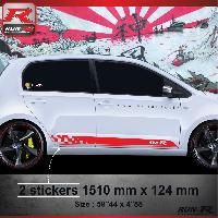 Adhesifs & Stickers Auto Sticker bas de caisse 005R Sport compatible avec VW UP - Rouge - Run-R