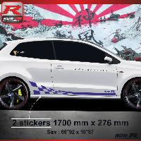 Adhesifs & Stickers Auto Sticker bas de caisse 006M GTR compatible avec VW POLO 6R - Marine - Run-R