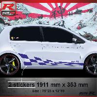 Adhesifs & Stickers Auto Sticker bas de caisse 007M GTRS compatible avec Vw UP - Marine - Run-R