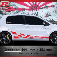 Adhesifs & Stickers Auto Sticker bas de caisse 007R GTRS compatible avec UP - Rouge - Run-R