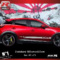 Adhesifs & Stickers Auto Sticker bas de caisse 00EHA compatible avec Mazda CX3 - Argent - Run-R