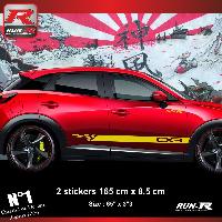 Adhesifs & Stickers Auto Sticker bas de caisse 00EHJ compatible avec Mazda CX3 - Jaune - Run-R