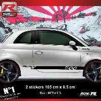 Adhesifs & Stickers Auto Sticker bas de caisse 00ENN compatible avec FIAT 500 - noir - Run-R