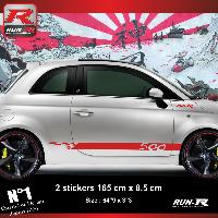 Adhesifs & Stickers Auto Sticker bas de caisse 00ENR compatible avec FIAT 500 - Rouge - Run-R