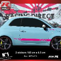 Adhesifs & Stickers Auto Sticker bas de caisse 00ENZ compatible avec FIAT 500 - Rose - Run-R