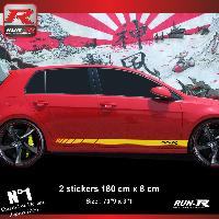 Adhesifs & Stickers Auto Sticker bas de caisse 00FDJ compatible avec GOLF 7 - Classic style Jaune - Run-R