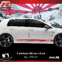 Adhesifs & Stickers Auto Sticker bas de caisse 00FDR compatible avec GOLF 7 - Classic style Rouge - Run-R