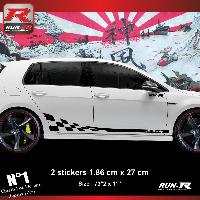 Adhesifs & Stickers Auto Sticker bas de caisse 00FFN compatible avec GOLF 7 - GT3 style Noir - Run-R