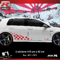 Adhesifs & Stickers Auto Sticker bas de caisse 00FHR compatible avec GOLF 7 - Rouge - Run-R