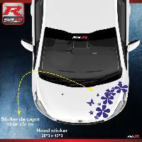 Adhesifs & Stickers Auto Sticker capot compatible avec PEUGEOT 208 207 et 206 - Fleurs - MARINE - Run-R